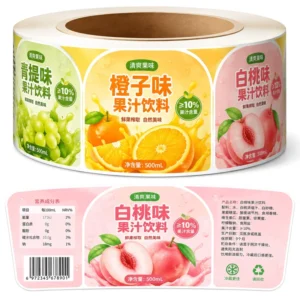 Custom Private Label Self-Adhesive Roll Labels for Food & Beverage Packaging