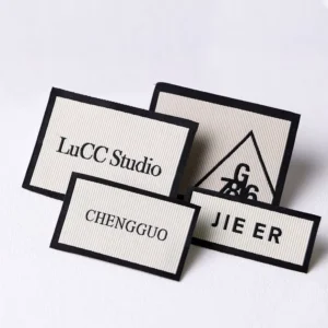 Custom Private Logo Grosgrain Clothing T-Shirt Neck Garment Tags Woven Labels