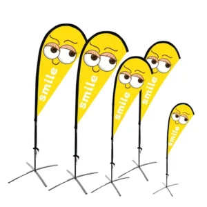 Custom Promotion Gravure Printed Polyester Non Woven Teardrop Beach Flag Banner Aluminum Fiberglass Flagpole