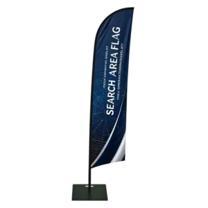 Custom Promotional Blade Banner with Pole and Water Base for Vehicle Rental Advertising