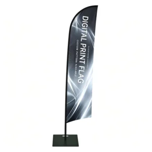 Custom Promotional Blade Banner with Pole and Water Base for Vehicle Rental Advertising