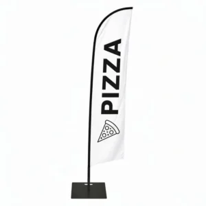 Custom Promotional Blade Banner with Pole and Water Base for Vehicle Rental Advertising