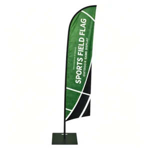 Custom Promotional Blade Banner with Pole and Water Base for Vehicle Rental Advertising
