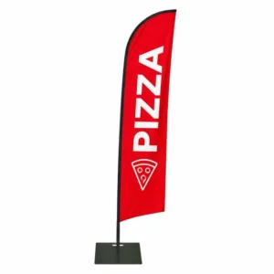 Custom Promotional Blade Banner with Pole and Water Base for Vehicle Rental Advertising