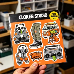 Custom Promotional Die-Cut Vinyl Sticker Packs in OPP Bags