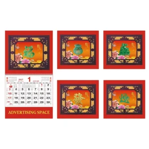 Custom Promotional Jade Marble Hanging Calendar Lunar Chinese Sheep Year New Year Gift Home Decoration