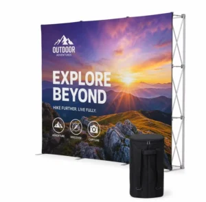 Custom Pull-Up Banner Display Stand with Customizable Artwork, Easy Assembly
