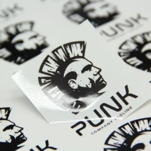 Custom Punk Style Monochrome Die-Cut Vinyl Sticker Labels