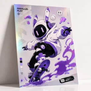 Custom Purple Foil Art Print Anime Manga Metallic Effect 3D Varnish Raised Spot UV Poster