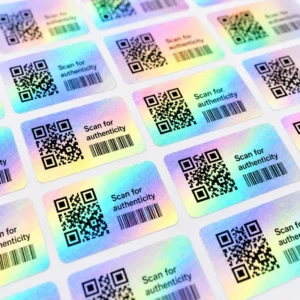 Custom QR Code Hologram Labels with Barcode Serial Number Security Sticker Roll for Product Verification Packaging Manufacturer