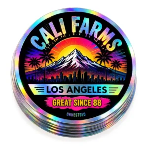 Custom Rainbow Laser Holographic Die-Cut Adhesive PVC Vinyl Labels Round Logo Stickers Sheet for Laptop and Water Bottle