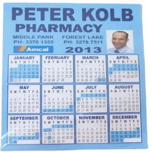 Custom Real Estate Refrigerator Magnet Calendar