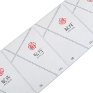 Custom Rectangle Digital-Printed Silver Foil Wine Bottle Tag on Specialty Paper