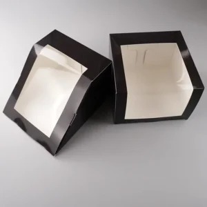 Custom Recyclable Baseball Caps Cardboard Packaging Boxes with Plastic Window Logo Embossing & Customized Printing