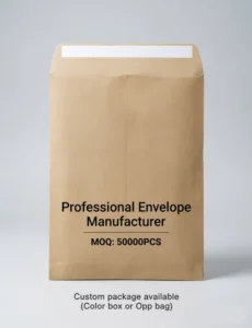 Custom Recyclable Kraft Paper Pocket Envelopes, A3, A4, and C5