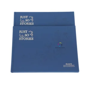 Custom Recycled PU Leather Hardcover Magazine, Gold Stamped Offset Printing
