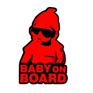Custom Red Baby Board Car Sticker, Self-Adhesive PVC Vinyl Die-Cut Safety Sign Decal