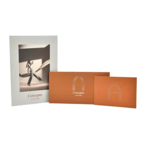 Custom Red Brown Embossed Hot Stamping Paper Business Gift Envelopes with Gold Logo