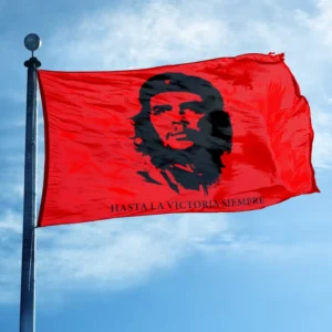 Custom Red Revolutionary Portrait Flag Vintage Political Poster Style Polyester Wall Hanging Banner for Room Bar Decor