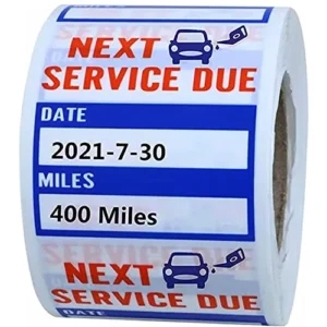 Custom Removable Vinyl Oil Change Reminder Stickers for Car Windows and Windshields