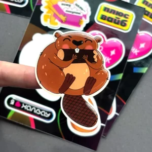 Custom Resin Vinyl Stickers Cute Beaver Cartoon Decals for Scrapbooking Crafts and Party Favors