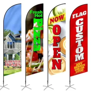 Custom Retractable Polyester Feather Flags and Banners for Trade Shows