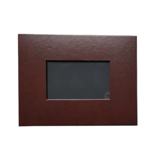 Custom Retro Leather Photo Album with Window, 5×7 Slip-in Scrapbook