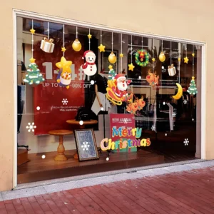 Custom Reusable Electrostatic Holiday Christmas Window Stickers for Glass, Double-Sided Home Decoration Decals