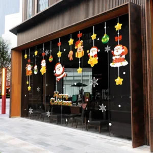 Custom Reusable Electrostatic Holiday Christmas Window Stickers for Glass, Double-Sided Home Decoration Decals