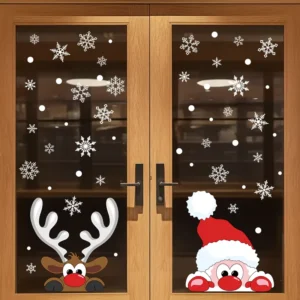 Custom Reusable Electrostatic Holiday Christmas Window Stickers for Glass, Double-Sided Home Decoration Decals