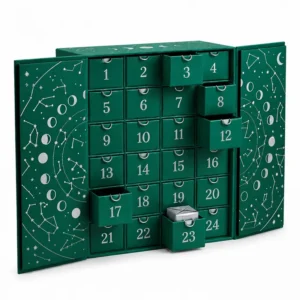Custom Rigid Advent Calendar Gift Box, 24 Drawers, Double Door, Empty Christmas Countdown Box