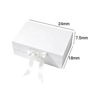 Custom Rigid Magnetic Gift Box with Ribbon, Foldable Collapsible Packaging for Jewelry, Clothing, Cosmetics, and Accessories