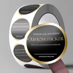 Custom Roll Round Packaging Labels, Waterproof, Gold Foil, Logo Printing