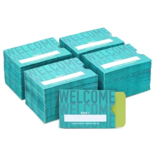 Custom Room Key Card Sleeves for Motel and Hotel, 2.4 x 3.5 in