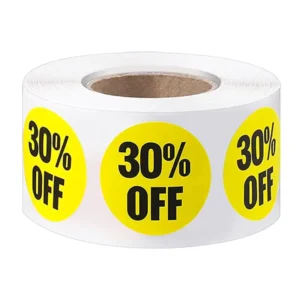 Custom Round 25mm Adhesive Price Stickers and Labels