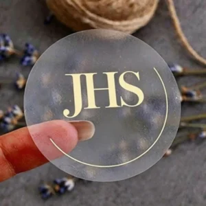 Custom Round Adhesive Vinyl Sticker Labels, Clear, Roll