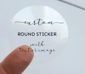 Custom Round Clear Vinyl Label Sticker With Private Logo Printing Black Printing
