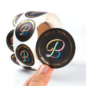 Custom Round Paper and Vinyl Adhesive Stickers, Waterproof, Roll