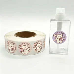 Custom Round Pink Waterproof Thank You Packaging and Gift Wrap Seal Stickers