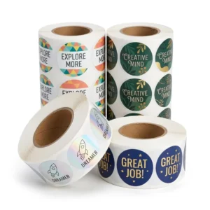 Custom Round Sealing Sticker Vinyl Label Roll Waterproof Adhesive Packaging Sticker for Food Gift Box