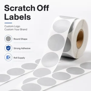 Custom Round Silver Scratch-Off Labels Custom Logo Strong Adhesive Stickers for Promotion Games