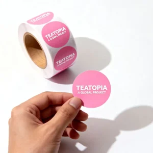 Custom Round Waterproof Adhesive Paper or Vinyl Roll Labels with Logo Printing