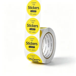 Custom Round Waterproof BOPP Vinyl Self-Adhesive Roll Labels for Cosmetic and Food Packaging