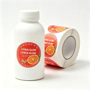 Custom Round Waterproof Oil-Proof Adhesive Paper Food Label Roll for Sauce Packaging