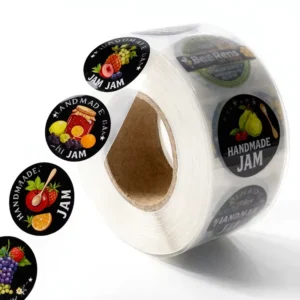 Custom Round Waterproof Vinyl Food Labels for Jam, Sauce, and Honey Jars