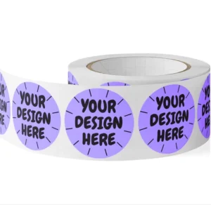 Custom Round Waterproof Vinyl Sticker Roll for Any Text or Logo