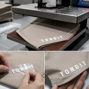Custom Rubber 3D Raised Effect Brand Name Embossing Logo Iron-on Clothing Label Silicone Heat Transfer Printing