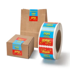 Custom Safety Takeout Seal Label for Food Packaging Delivery Bags and Takeaway Boxes Waterproof Adhesive Paper Sticker