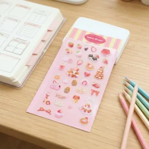 Custom Sand Glitter Kiss-Cut Decorative Stickers with Backing Card