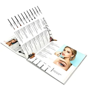 Custom Screen Printed Art Paper Softcover Makeup Catalog Perfect Binding Film Lamination Cosmetic Product Brochure Printing